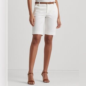 LAUREN Ralph Lauren Bermuda Off White Shorts 14 XL Stretch Summer Casual